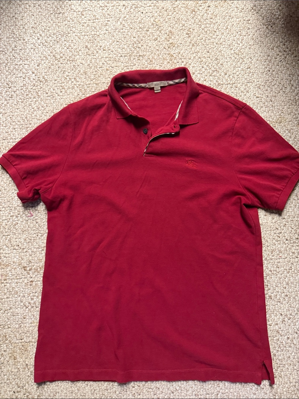 Burberry Men's Deep Red Polo Shirt